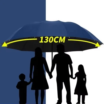 130 cm großer extragroßer Faltschirm, der sowohl für sonnige als auch regnerische Tage geeignet ist und ist