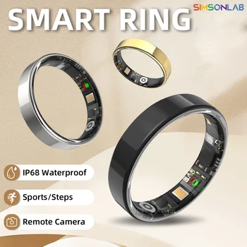 SIMSONLAB 2025 Smart Ring Bluetooth Anruf Herzfrequenz Blutdruck Monitor 5 ATM Wasserdicht Gesundheit Ring