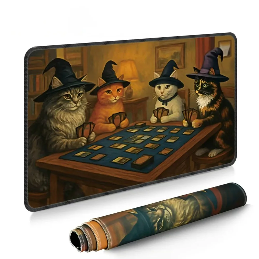 1 Stück Wizard Cats MTG-Spielmatte, lustige Katzen, die Magic