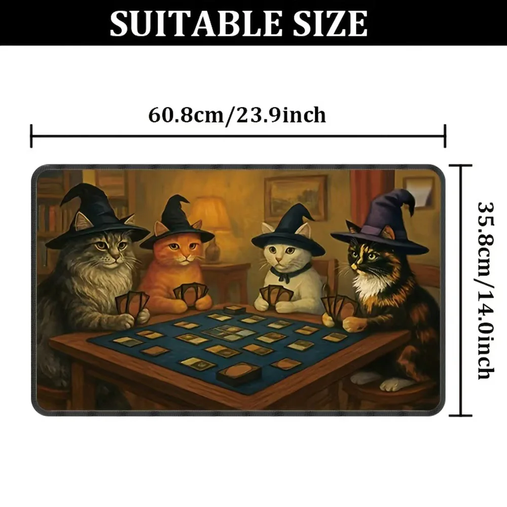 1 Stück Wizard Cats MTG-Spielmatte, lustige Katzen, die Magic – Bild 2