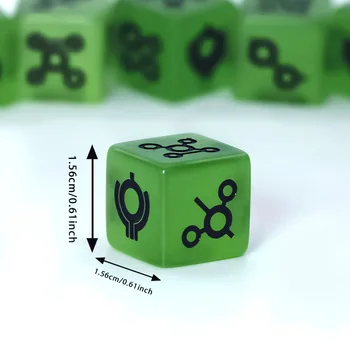 Im Dunkeln Leuchtender Cyberpunk D6 Würfelsatz, Ideal für Rollenspiele und Familien-Würfelspiele, Auch ein