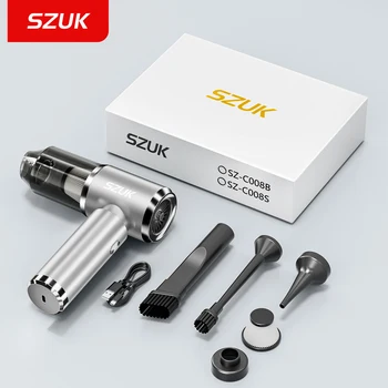 SZUK Tragbarer Auto-Staubsauger, 165000 Pa, leistungsstarker kabelloser Staubsauger, starke Saugkraft