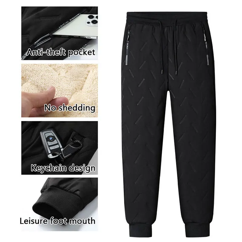 Winter Laufhose Kaschmir Verdicken Fleece Winddicht – Bild 2