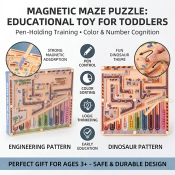 Ein magnetisches Labyrinth-Puzzle-Spielzeug für Kinder, entwickelt für mathematisches und logisches Denken