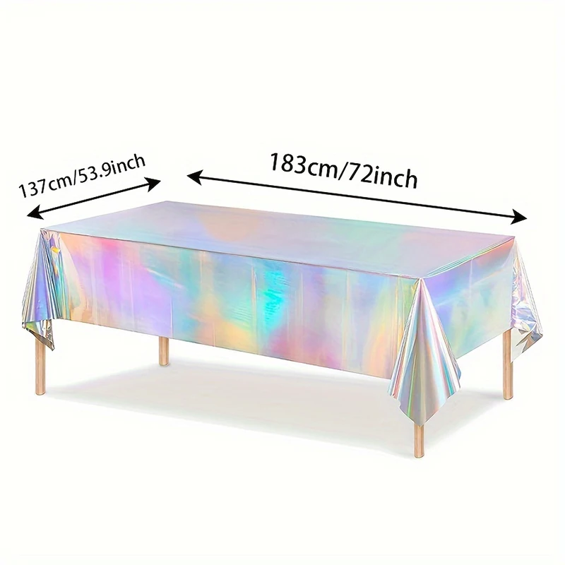 1 Stück, Laser-Regenbogen-Motto-Party-Tischdecke – Bild 2