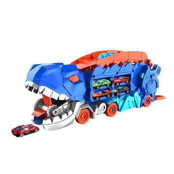 Der Transport-Dinosaurier-LKW faltet sich und gleitet 25 Zoll auf die Strecke und verwandelt vier Legierung
