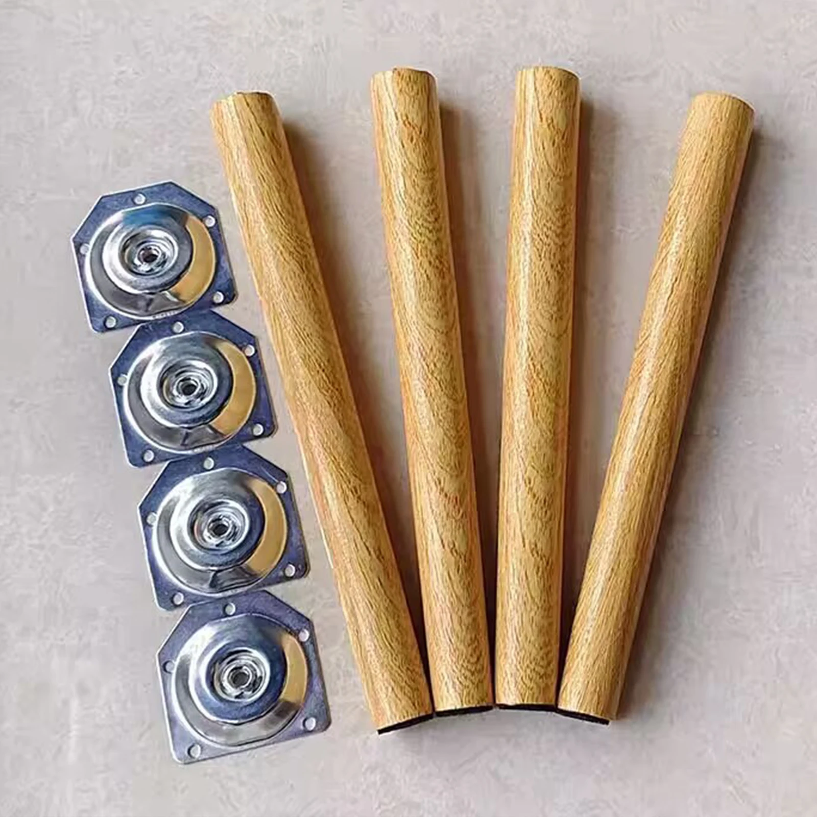 4-teilige Holzmöbelbeine, Holz-Tischbeine, konisch