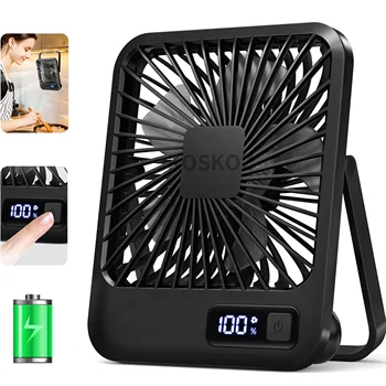 Schreibtischventilator, tragbarer wiederaufladbarer USB-Ventilator, 180° ° Neigbarer, zusammenklappbarer