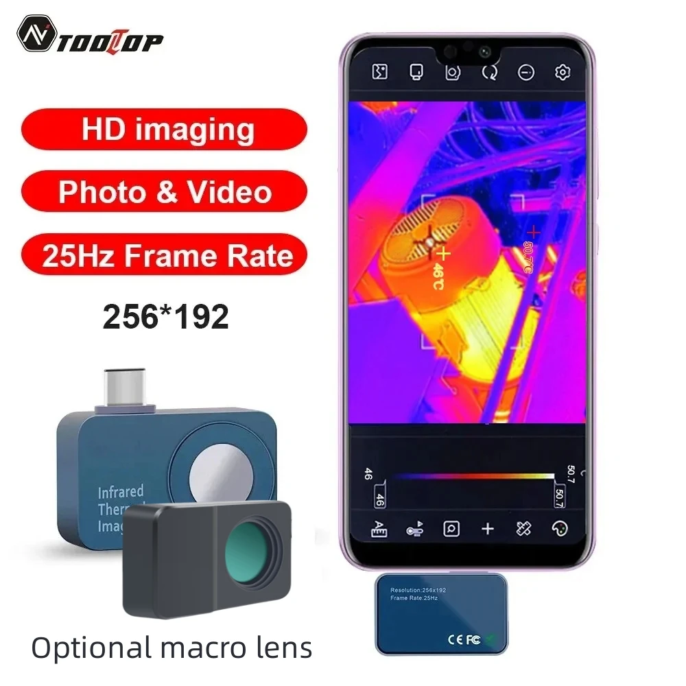TOOLTOP T7 256*192 Android Typ-C Wärmebildkamera 25Hz Mobile