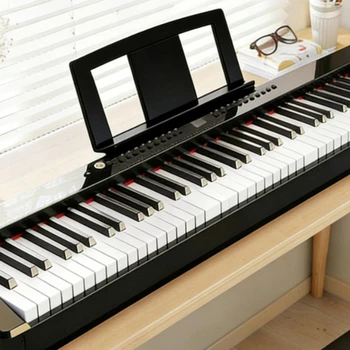 Notenständer, elektronischer Klavierständer, schwarzer Keyboardständer mit Klammern, Notenhalter für Bühnen