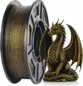 3D-Drucker Filament Galaxy Glitter PLA Filament 1,75mm 3D-Druck Filament, Schwarz Glitzer Gold, 250g/500g
