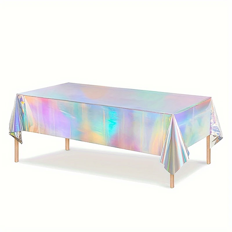 1 Stück, Laser-Regenbogen-Motto-Party-Tischdecke