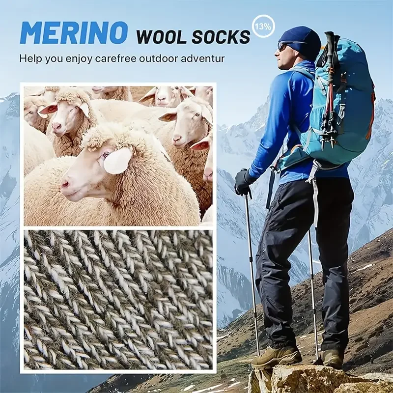 5 Paar Socken aus Merinowolle für Herren, superdicke – Bild 5