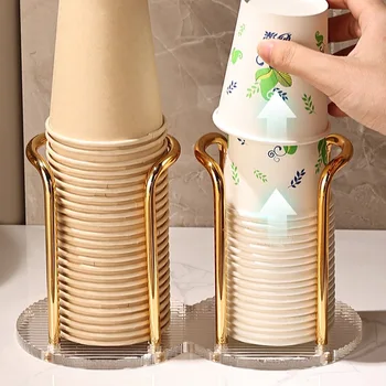Luxus Einweg Tasse Lagerung Halter Wasser Tee Tassen Spender Rack Regal mit Längeren Stick Becher Display
