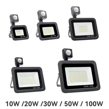 LED Flutlicht PIR Motion Sensor Outdoor Led-strahler 10W 20W 30W 50W 100W IP66 Wasserdichte Outdoor Garten