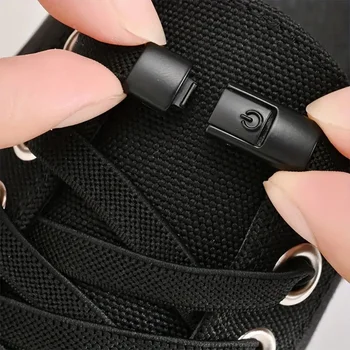 Press Lock-Schnürsenkel ohne Bänder, Farbverlaufs-Wohnungen, elastische Schnürsenkel, Turnschuhe, Kinder