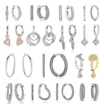2026 925 Sterling Silber Ohrringe für Damen, Piercing-Creolen mit Herzdesign, Roségold Hochzeitsgeschenk