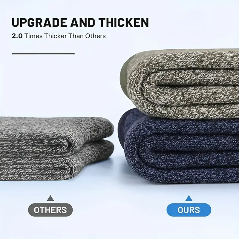5 Paar Socken aus Merinowolle für Herren, superdicke – Bild 2