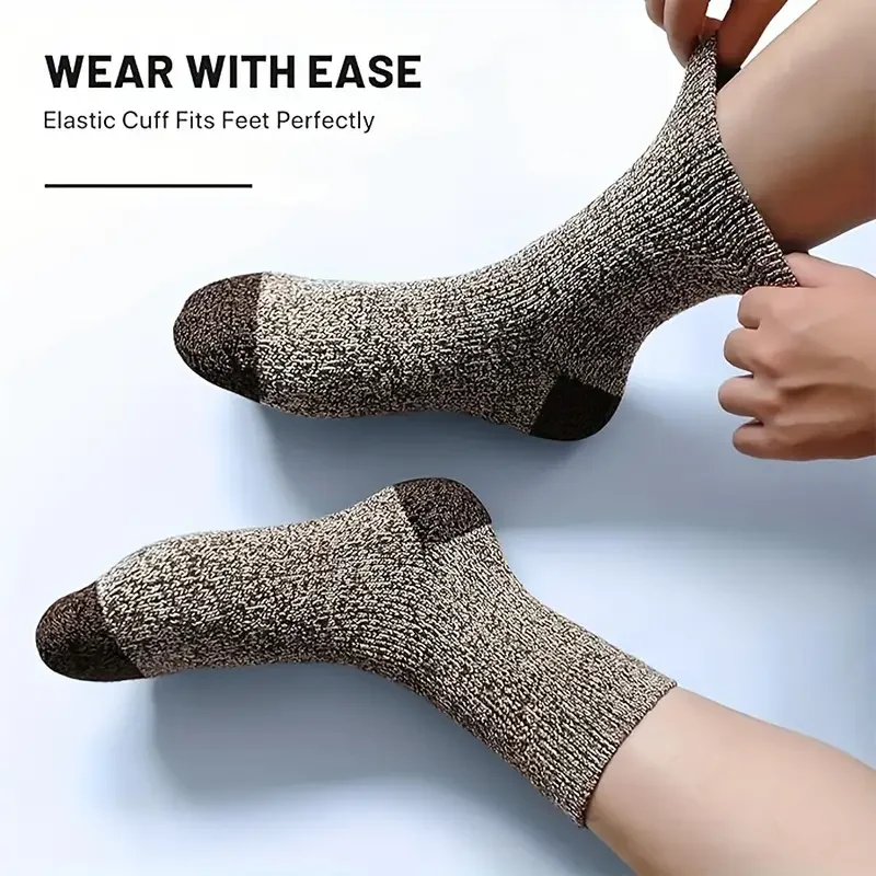 5 Paar Socken aus Merinowolle für Herren, superdicke – Bild 4