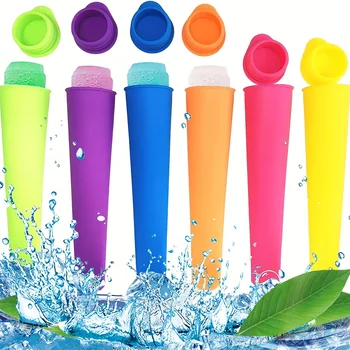 Sommer Eis Form Wiederverwendbare Lolly Popsicle Diy Lebensmittel-grade Silikon Pop Form Eis Am (6 Stück)