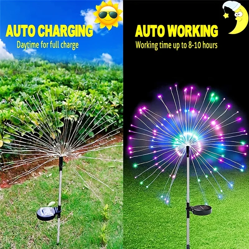1 Packung Solar-Feuerwerkslichter für den Außenbereich – Bild 5