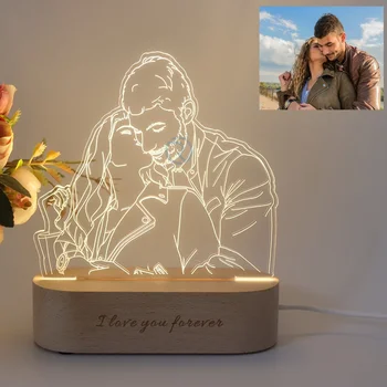 Personalisiertes Geschenk, Foto, 3D-Lampe, individuelles Geschenk zum Hochzeitstag, Valentinstag, Nachtlicht
