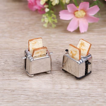 1:12 Puppenhaus Mini Brotmaschine Simulation Miniatur Modell Spielzeug Mini Home Toaster Familienspielzeug