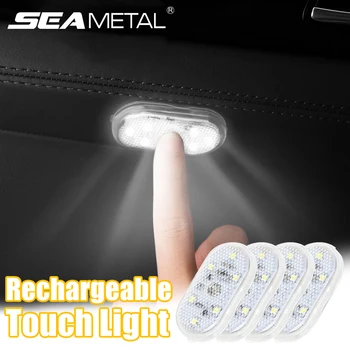 SEAMETAL Mini-Touch-Licht für Auto, USB wiederaufladbar, LED-Licht, magnetische Leselampe, sanfte Beleuchtung