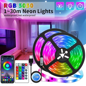 USB-LED-Streifenlichter, APP-Steuerung, Farbwechsel, 5050 RGB-LED-Licht, flexibles Lampenband