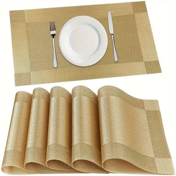 Tischsets für den Esstisch in der Küche, hitzebeständige, rutschfeste, fleckig waschbare PVC-Tischsets, leicht