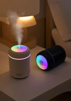 300 ml Aromatherapie-Diffusor, Luftbefeuchter, Luftreiniger, Auto, Heimgebrauch, siebenfarbiges Licht
