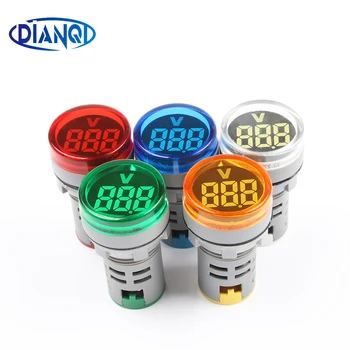 220V AC 22mm Runde LED Mini Digital Display Voltmeter Spannung Monitor Anzeige Signal Licht Tester Mess