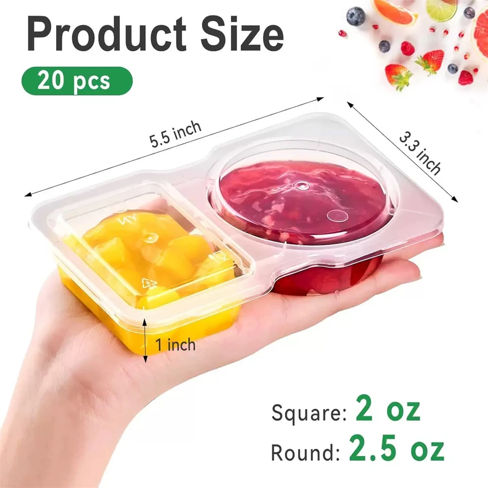 20 Stück Snack-Pack-Behälter, Doppelfach-Gewürzbehälter mit – Bild 2
