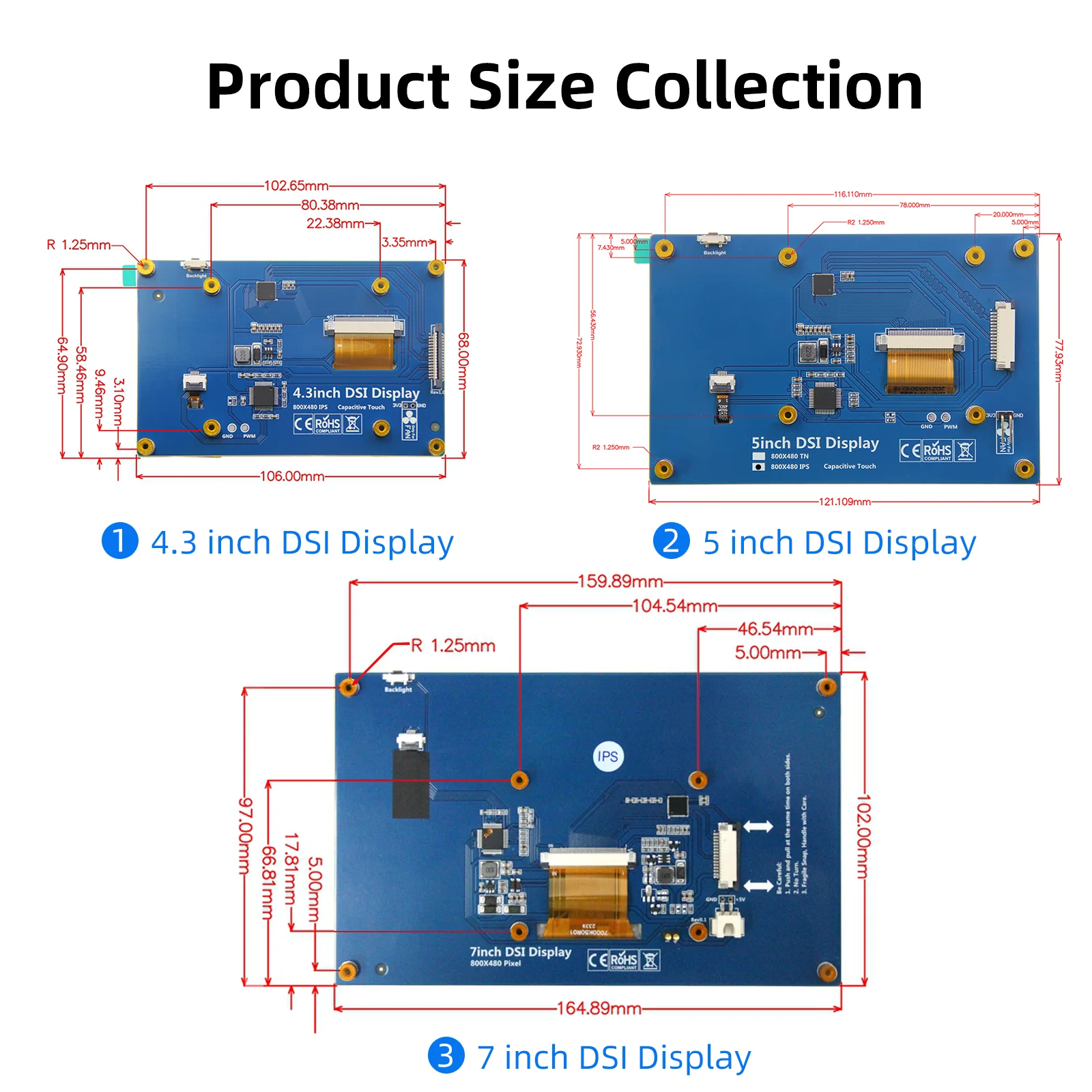 IPistBit 4,3/5/7 Zoll DSI Touchscreen LCD-Display Tragbarer – Bild 5