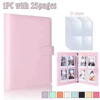 A5 Kpop Fotokarten-Sammelalbum mit 25 Seiten, 4-Fach-Kartenhalter mit 200 Kartenfächern, PU-Leder-Einband