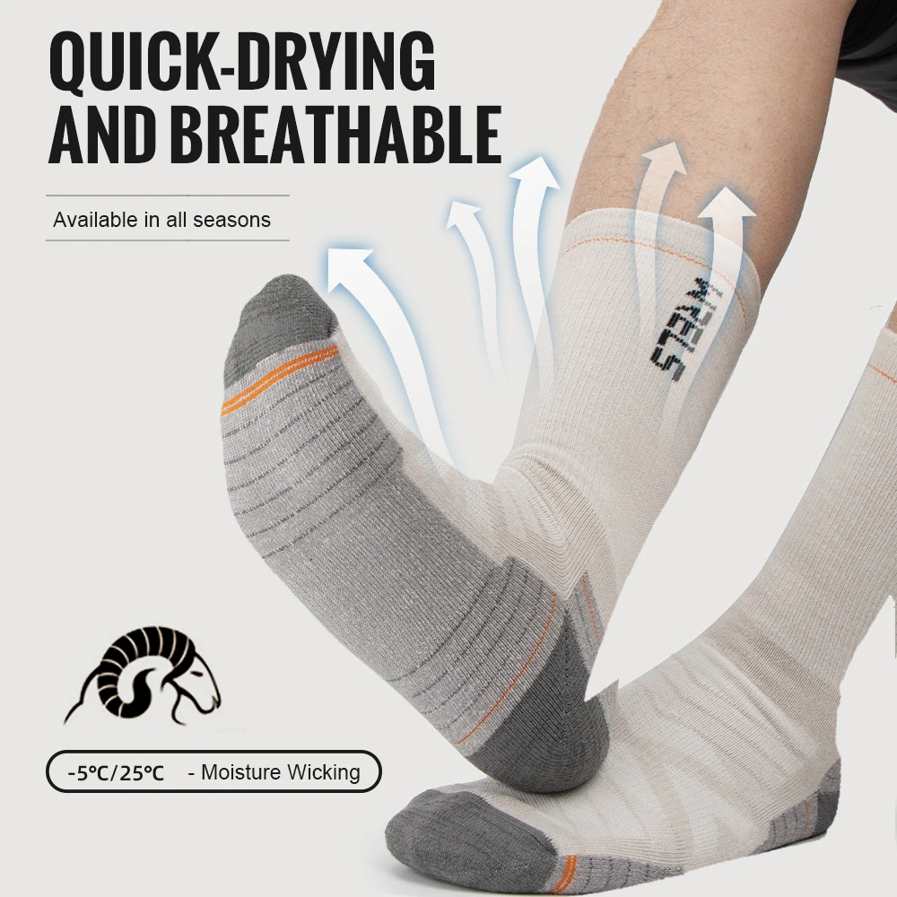 WRELS Socken aus Merinowolle, Wandern, Laufen, weich, leicht – Bild 5