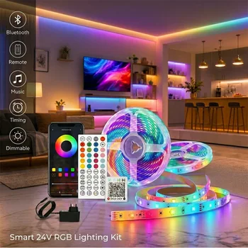 RGB LED-Streifen 5m 10m 20m 40m LED-Lichter mit APP-Steuerung Flexibles Band LED-Lichtband für Raum