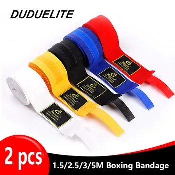 2 Rollen 1,5/2/3/5 m Baumwolle Boxbandage Sportgurt Sanda Kickboxen MMA Handhandschuhe Wraps Gürtel Boxen