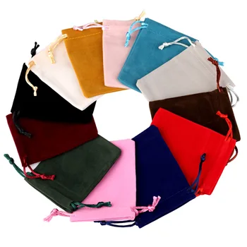 Kordelzug Samt Tasche Kurze Plüsch Multi-farbe Für Schmuck Verpackung Weihnachten Hochzeit Schmuck (10 Stück)