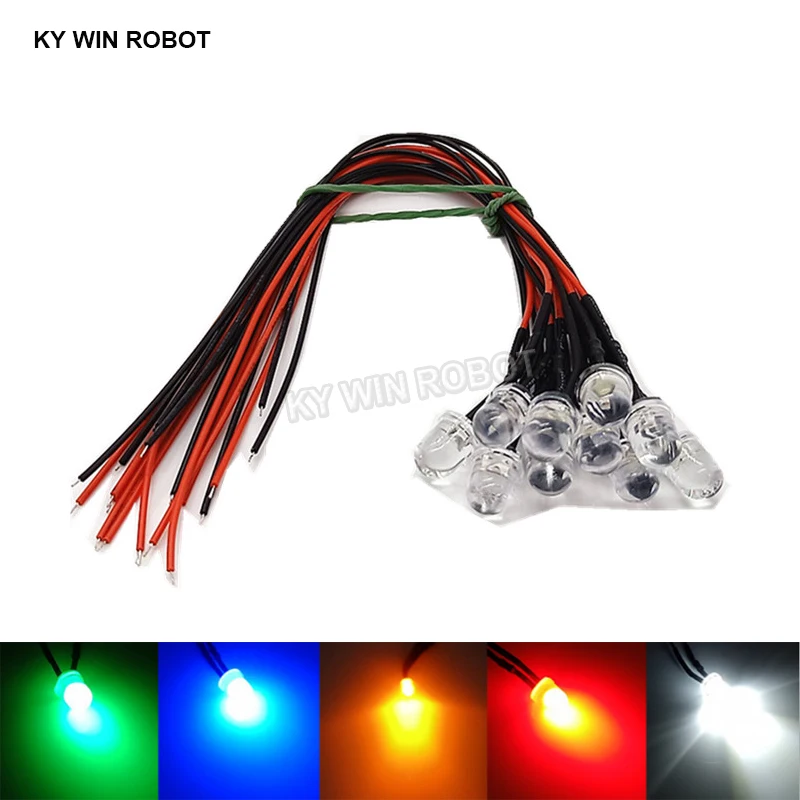 3mm 5mm 8mm 10mm LED 5V 20cm Vorverdrahtet Weiß Rot Grün Blau – Bild 5