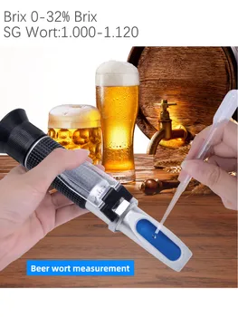 Handheld Bier Brix Refraktometer Zucker Konzentration Meter 0-32% Brix 1.000-1.120 Zucker Tester Brauen Wein