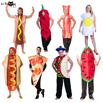 Karnevalsparty Lustiges Essen Cosplay Halloween-Kostüm für Erwachsene Weihnachten Familien-Verkleidung Hot Dog