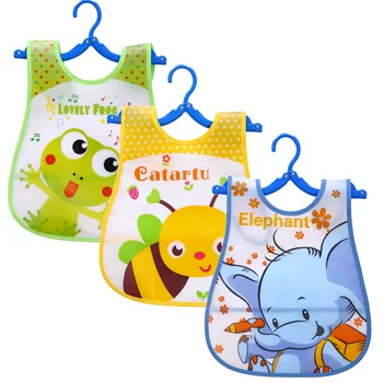 Wasserdichte Baby Lätzchen für Säugling Kleinkind Jungen Mädchen Ärmellose Fütterung Schürze Cartoon (3 Stück)