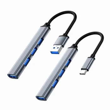 USB-C Hub 3.0 mit 4 Anschlüssen, OTG Adapter für Laptop und PC