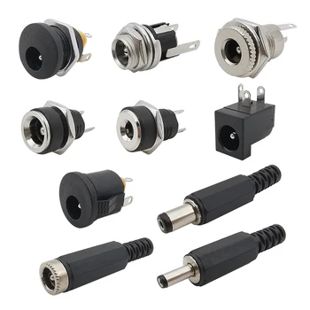DC-Anschlüsse 5,5 x 2,1 mm 3,5 x 1,3 mm DC-Netzstecker männlich weiblich Klinke Buchse Mutter Panel (10 Stück)