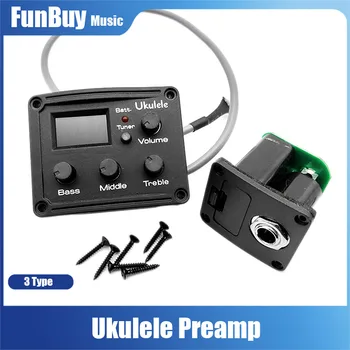 Ukulele Uke Piezo Pickup Preamp 3-Band Hawaii Mini Guitarra EQ Equalizer Tuner System mit LCD Display Drop