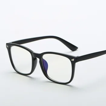 Modische Unisex-Quadratbrille, schlichte Brille, Vollrahmenbrille für Männer und Frauen, Strahlenschutz