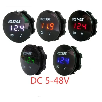 Mini Runde Wasserdichte Motorboot Motorrad DC5V-48V LED Panel Digital Voltmeter Tester Monitor Display