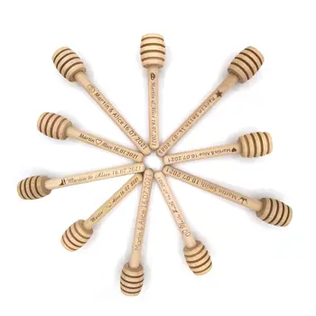 Personalisieren Honig Rühren Bar Angepasst Mini Holz Honig Löffel Hochzeit Party Geschenk Küche dessert