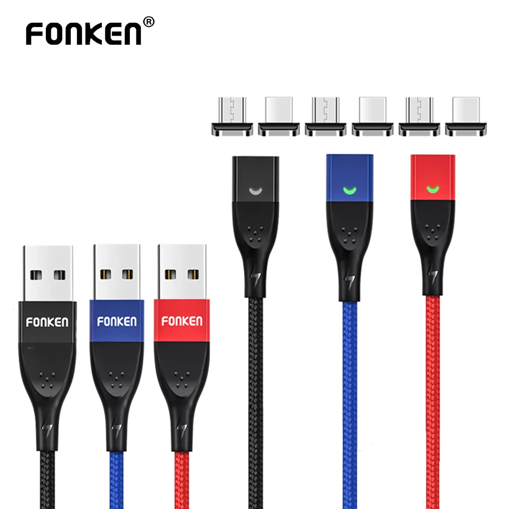 Magnetisches Ladekabel mit USB-C und Micro-USB Stecker für